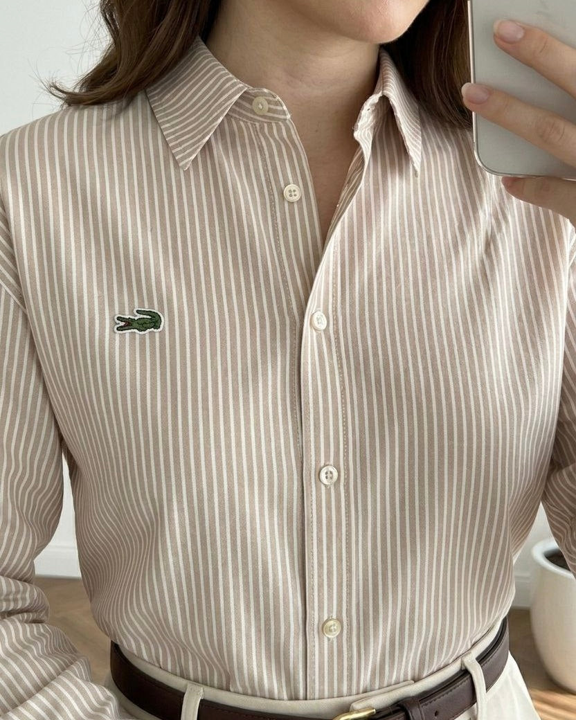 Beige Lacoste Buttoned Shirt