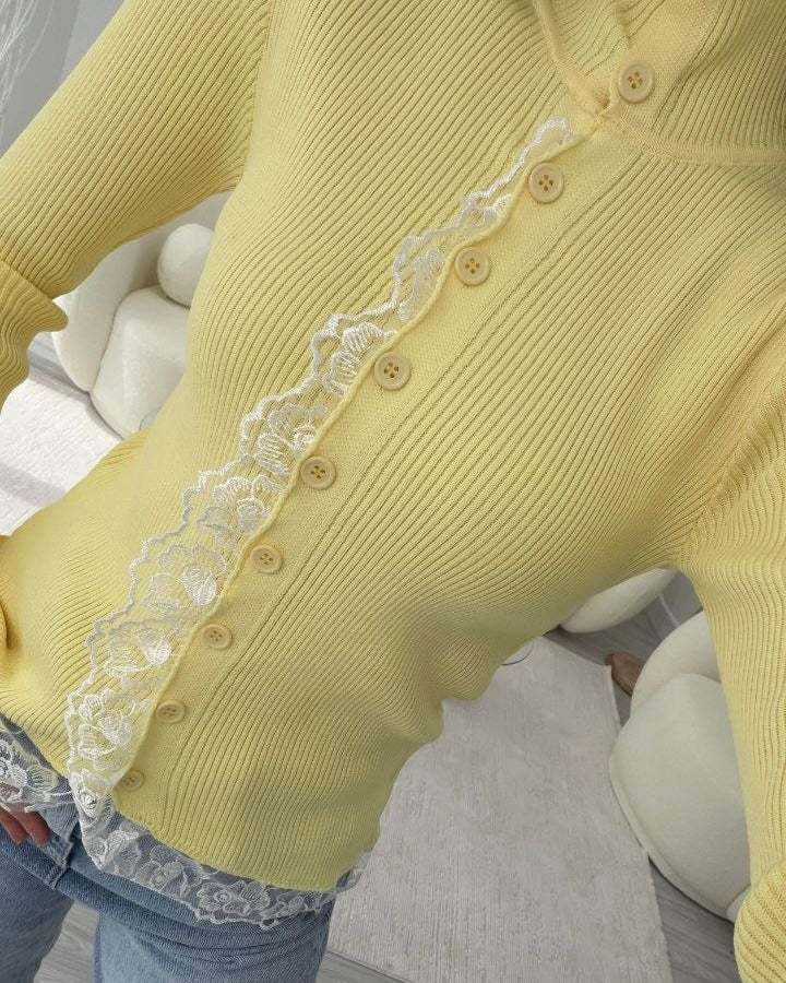 Yellow Lace Blouse