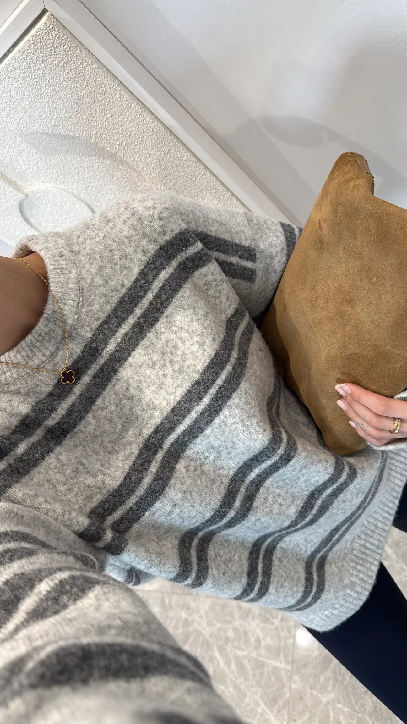 Grey Striped Sweater