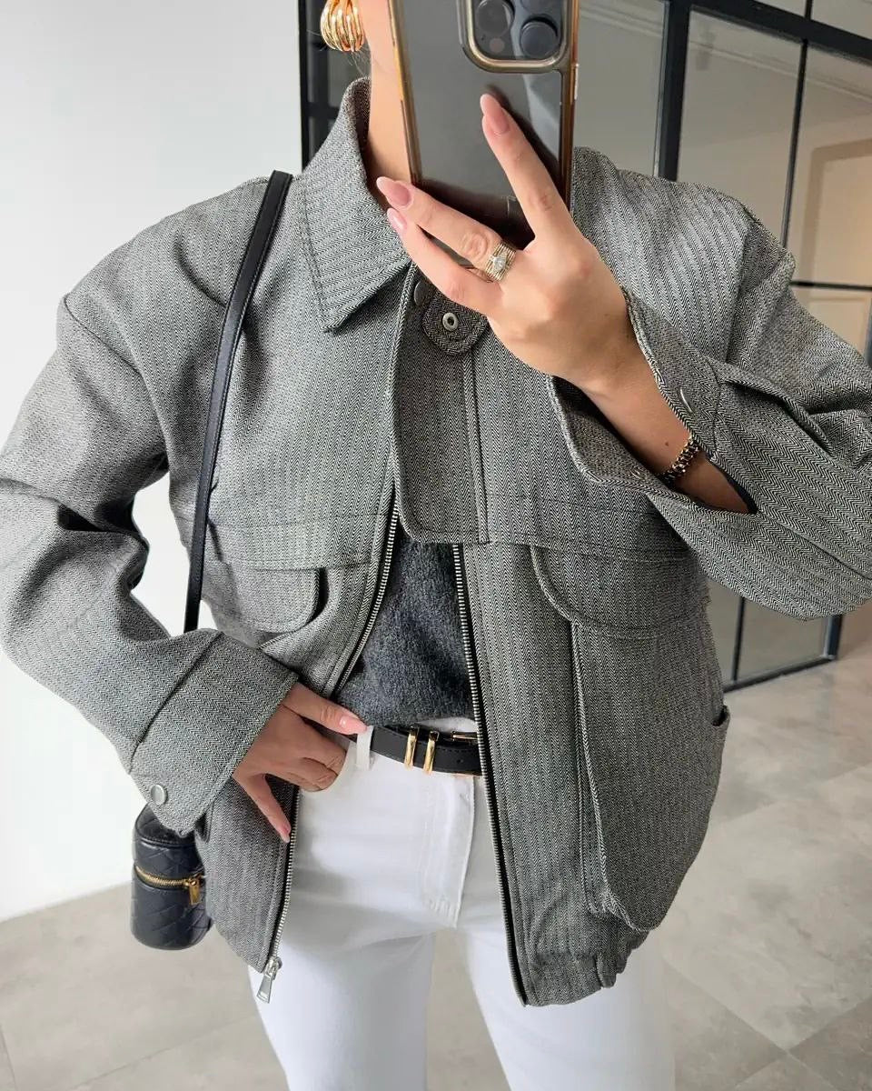 Grey Oversized Jacket