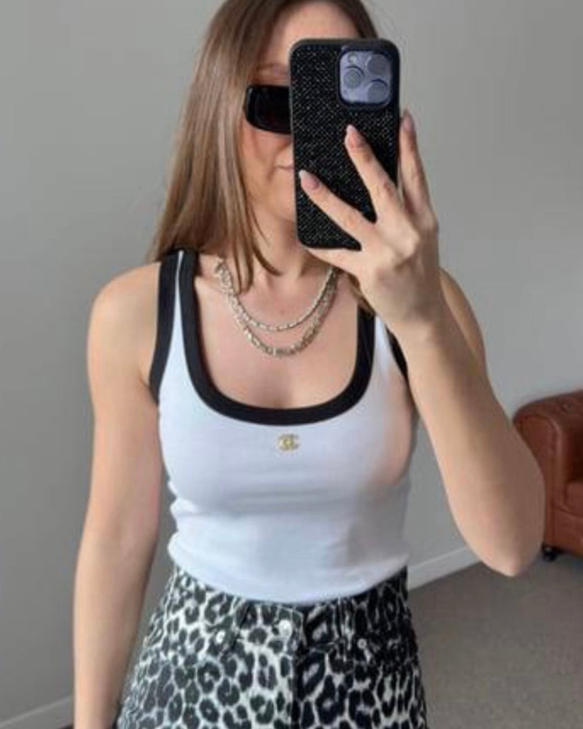 White Chanel Tank Top