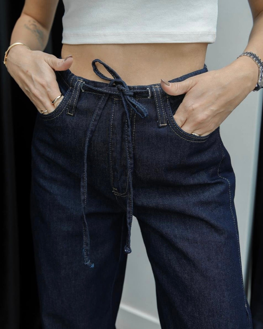 Dark Blue Denim Pants