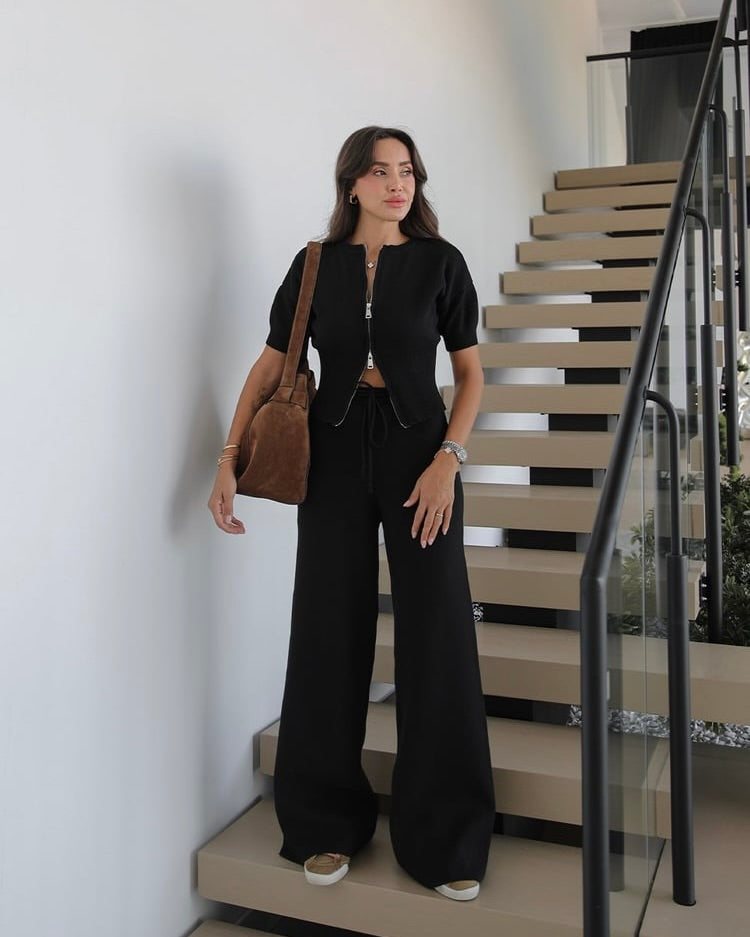 Black Knitted Set