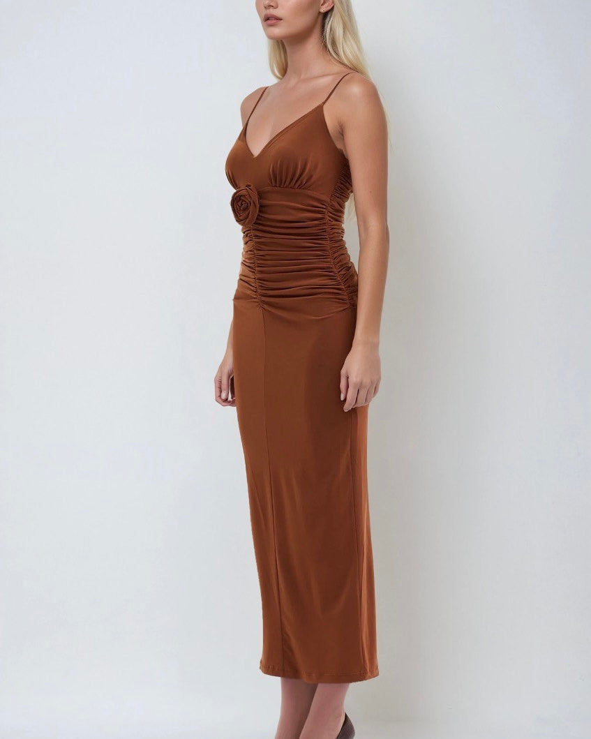 Copper Rose Detail Dress