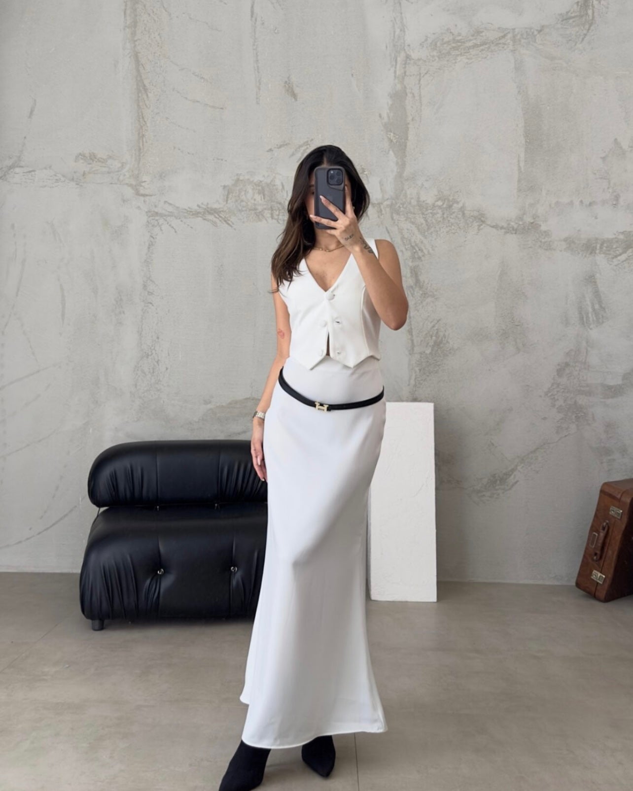 White Vest Dress