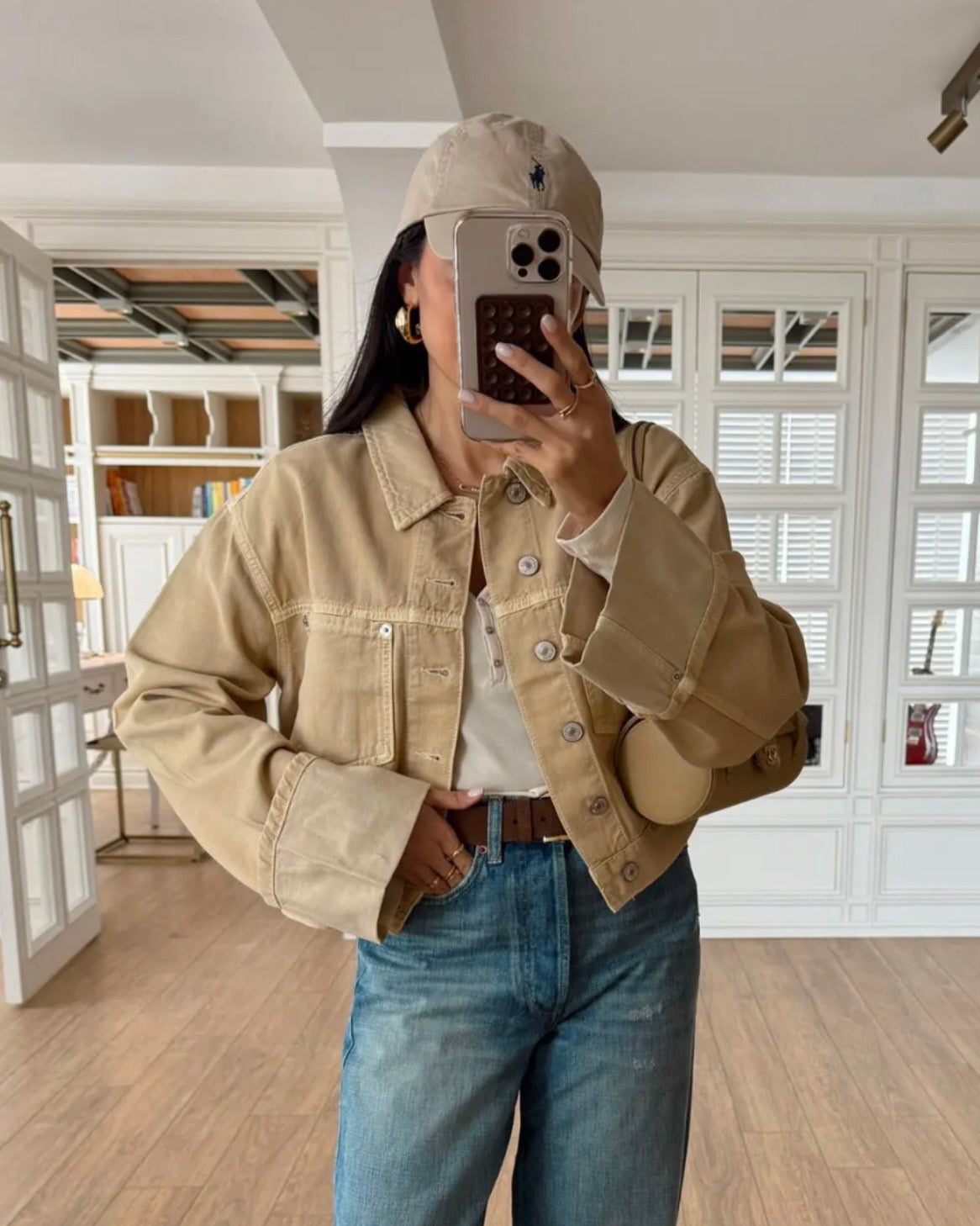 Beige Zara Denim Jacket