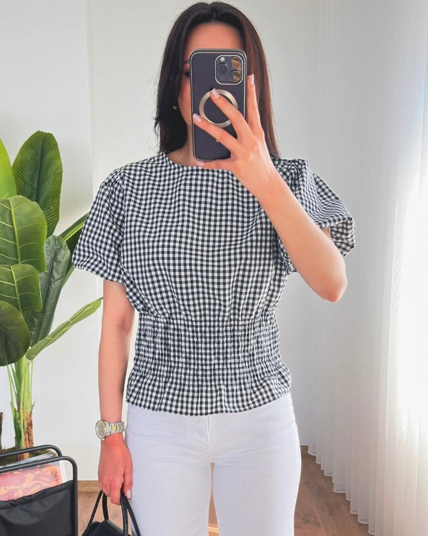 Black Checkered Top