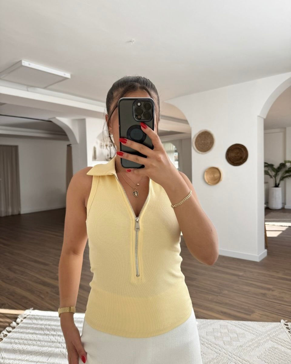 Yellow Zipped Basic