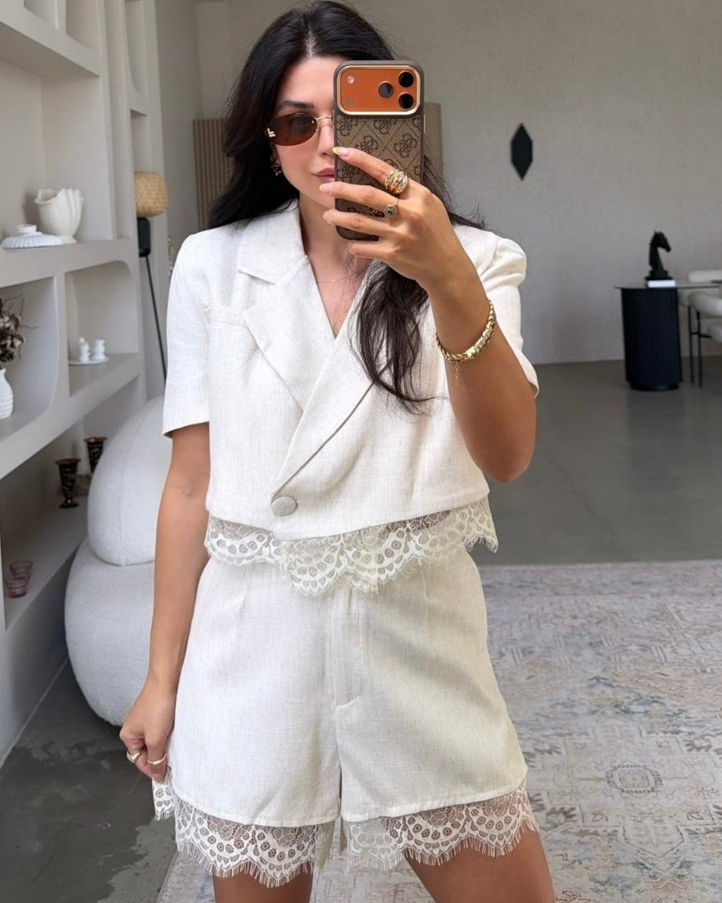 Off White Set with Lace