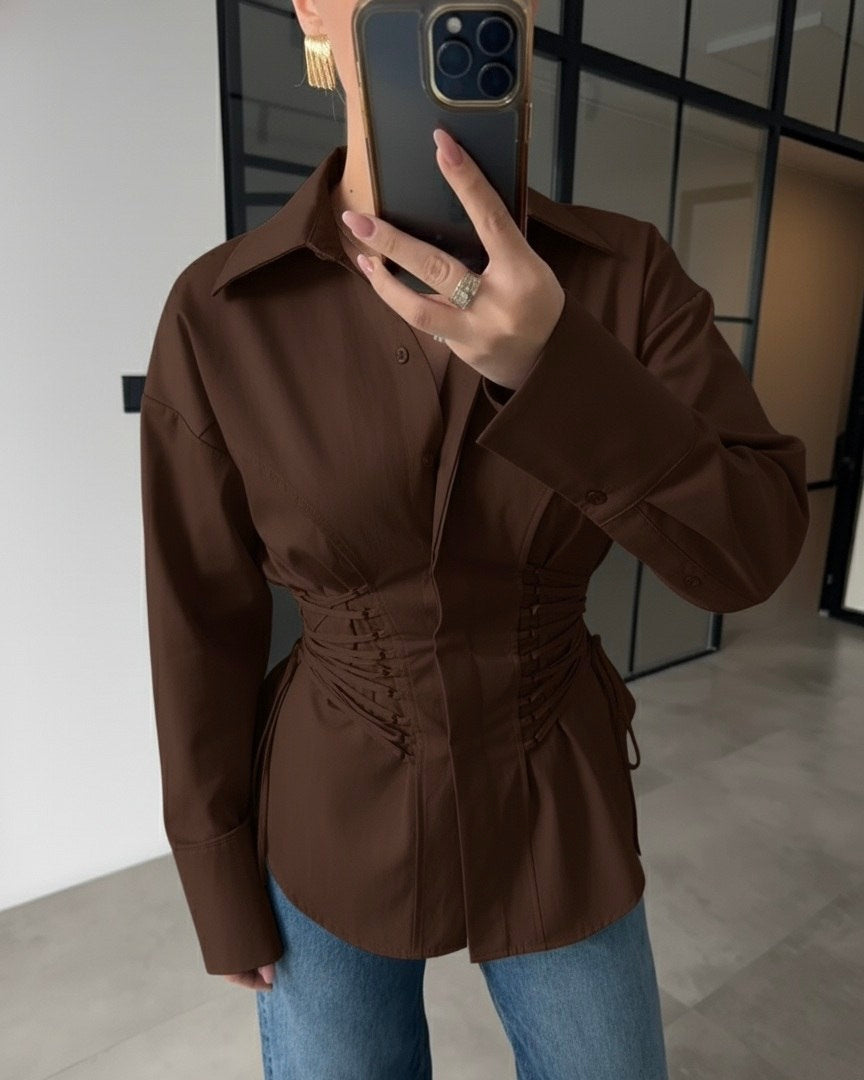 Brown Tied Shirt