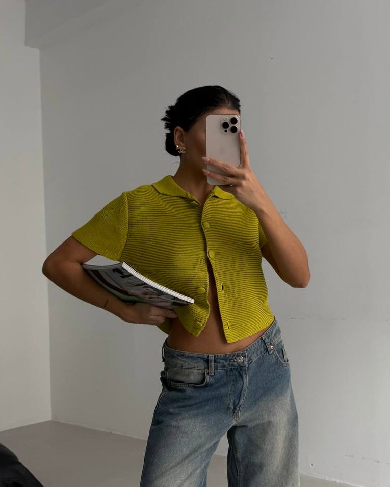 Green Knitted Blouse
