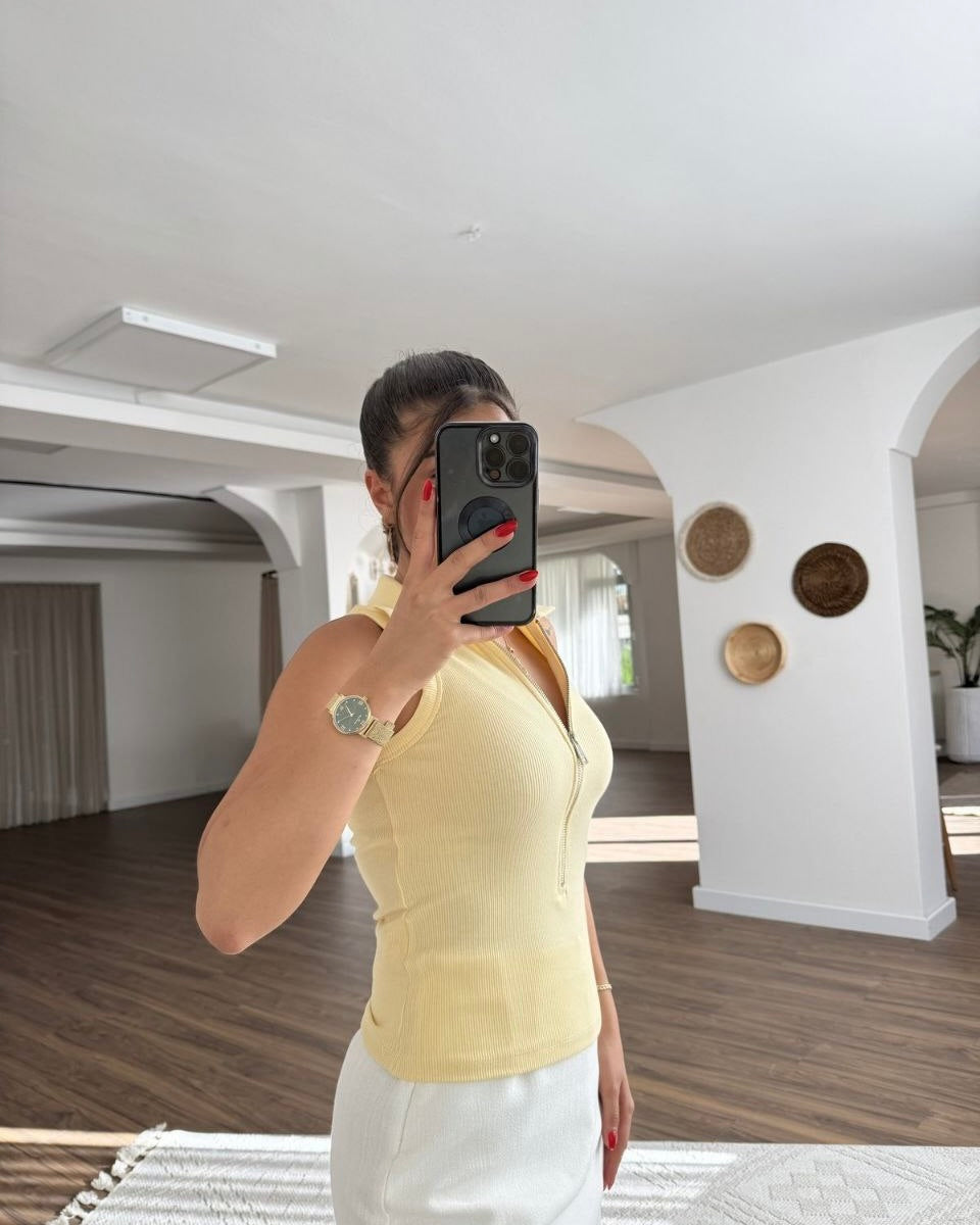 Yellow Zipped Basic