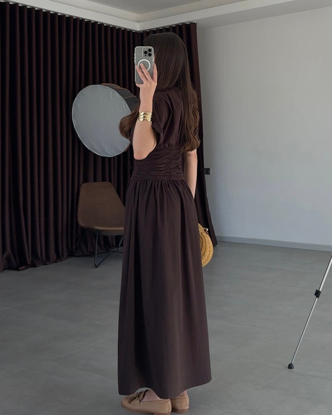 Brown Waisted Dress