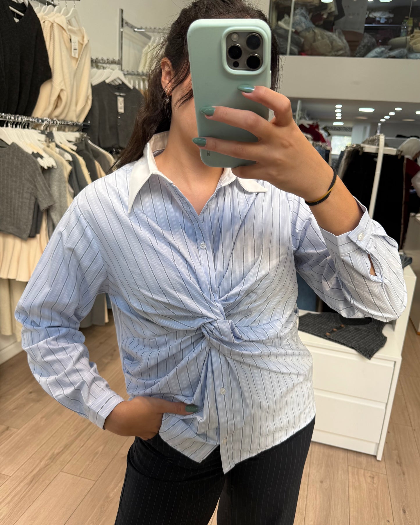 Striped Tied Buttoned Shirt