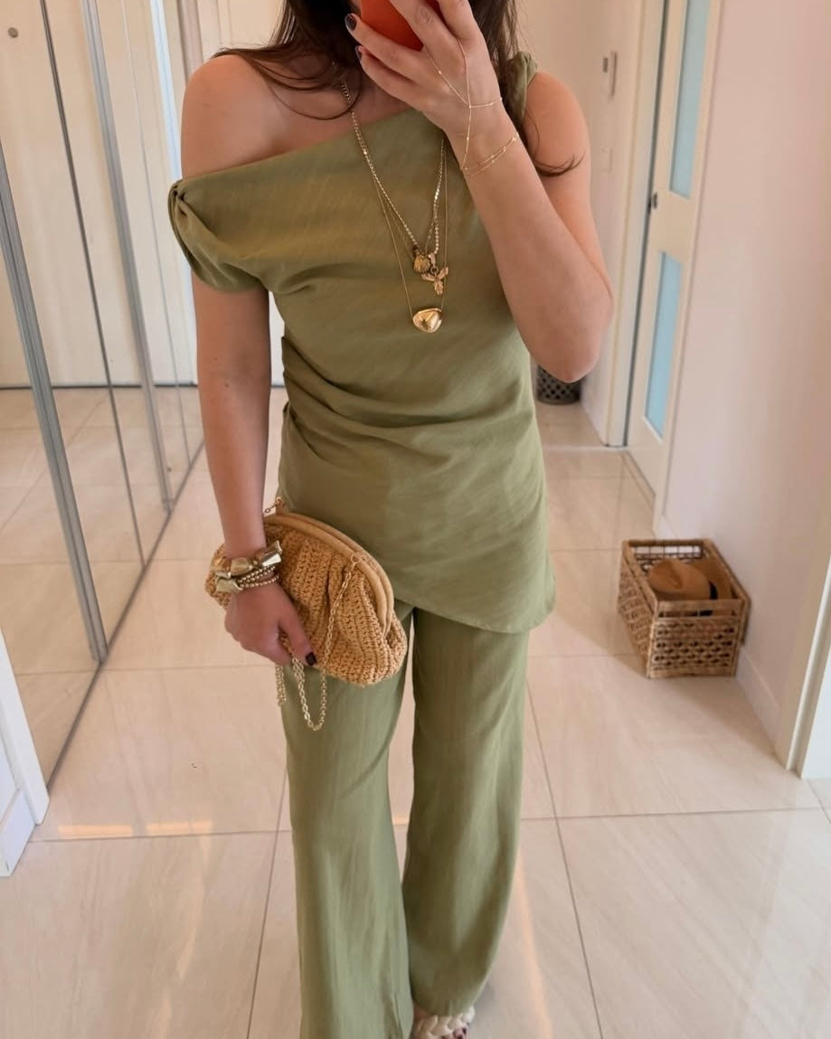 Sage Green Asymmetrical Set