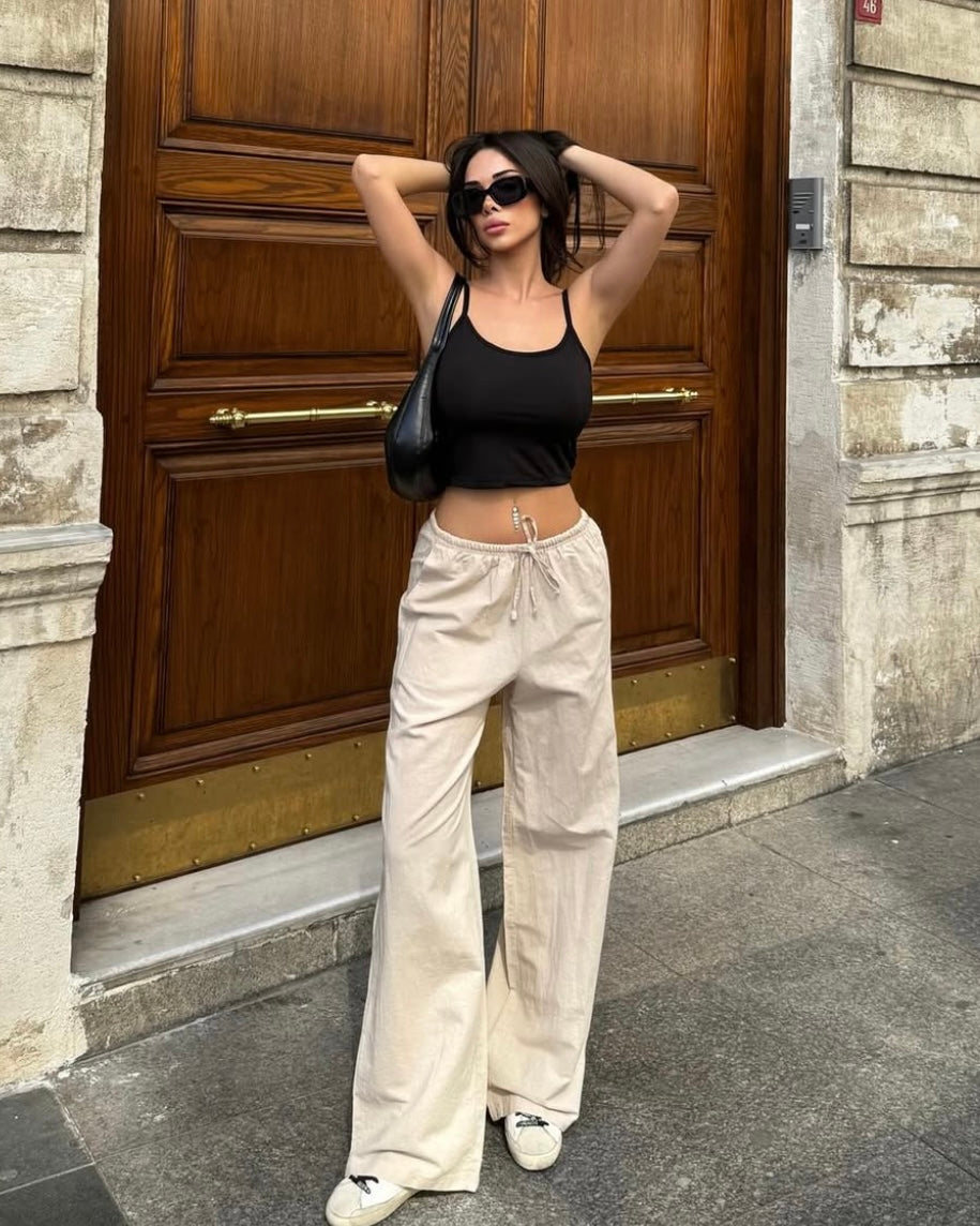 Beige Linen Pants