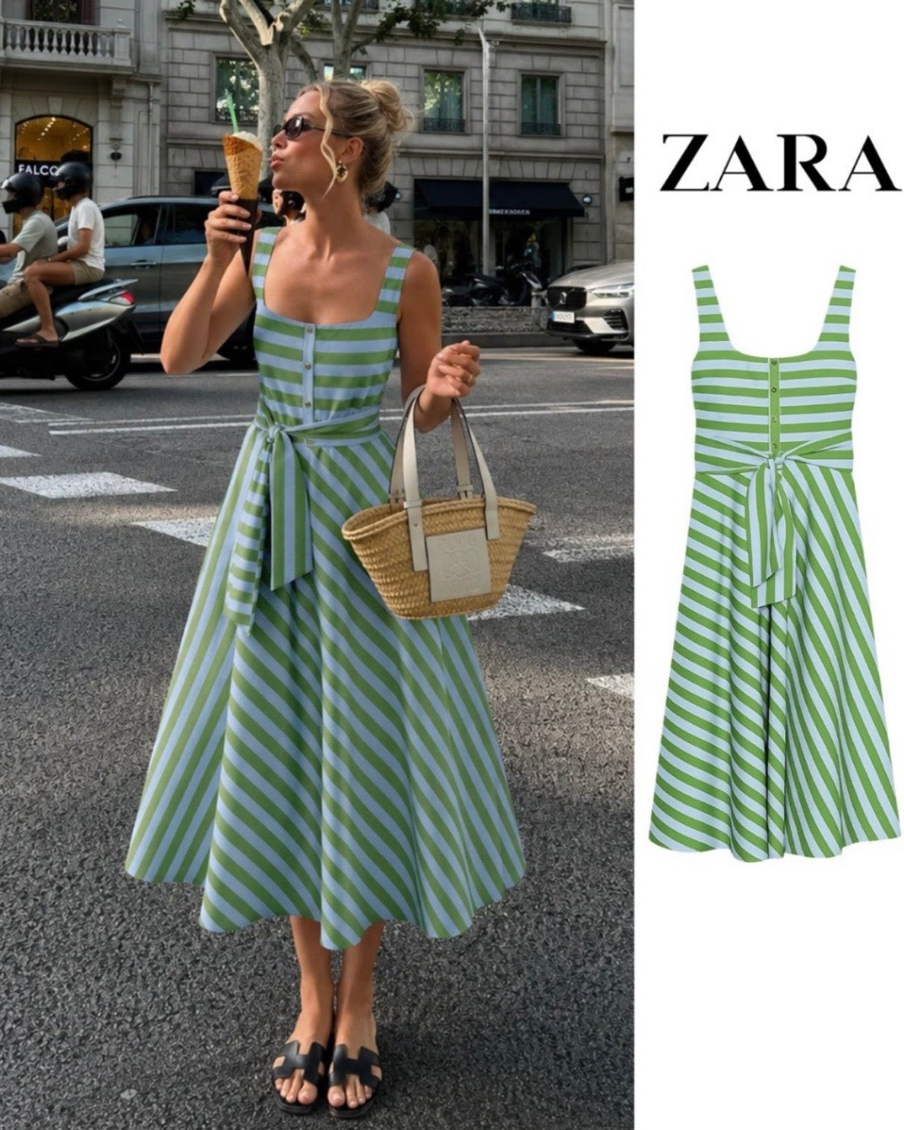 Blue & Green Dress