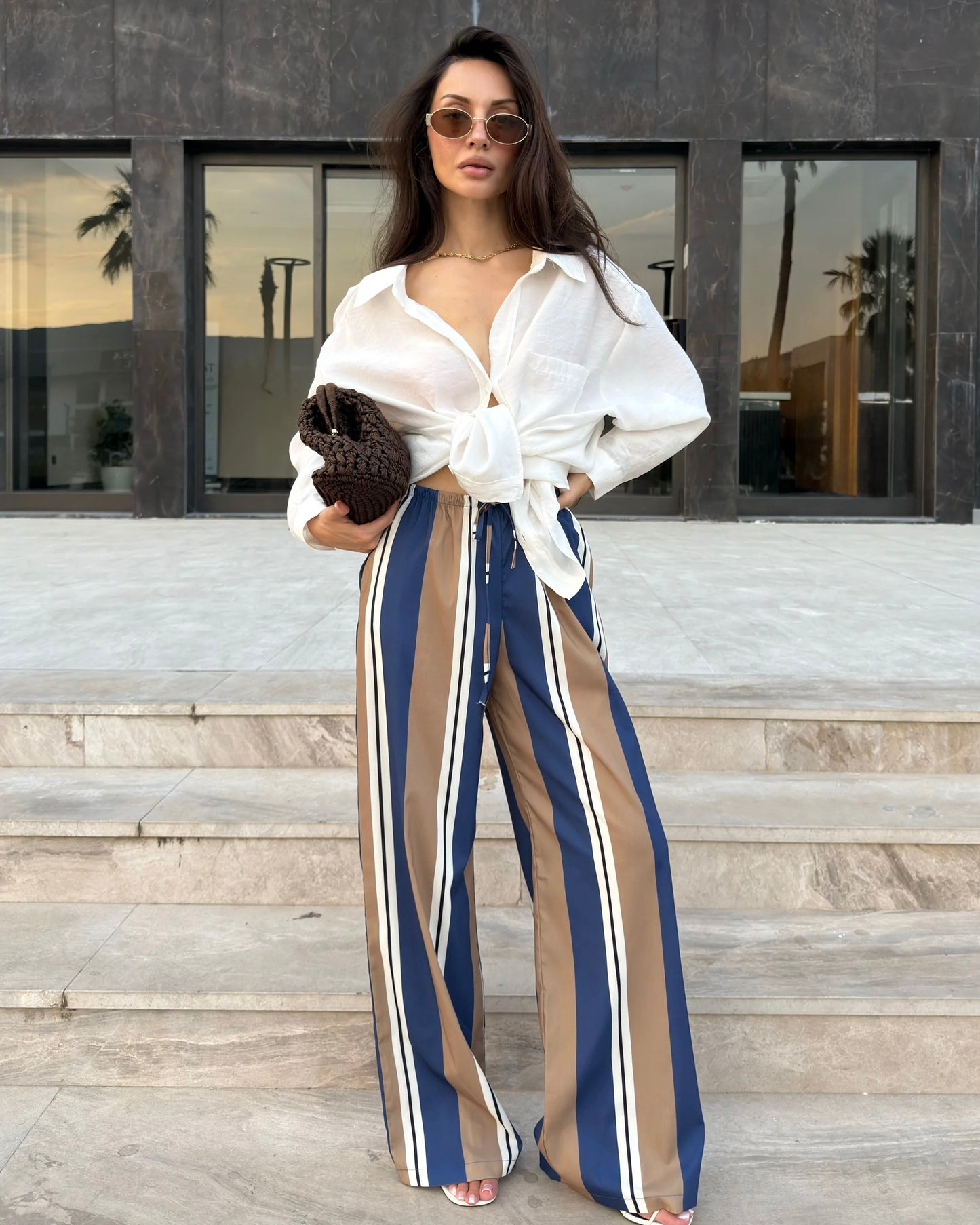 Striped Satin Pants