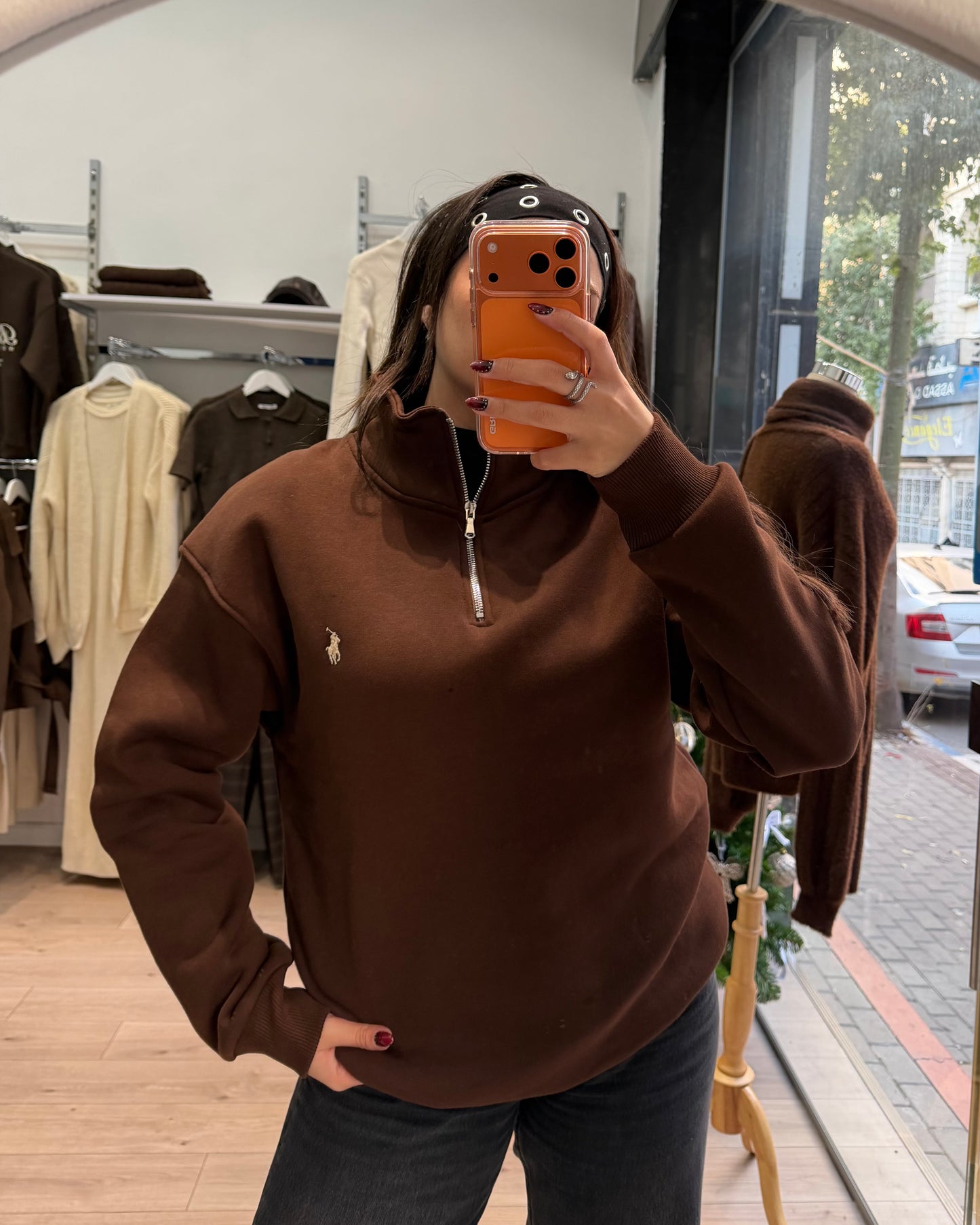 Brown Polo Sweatshirt