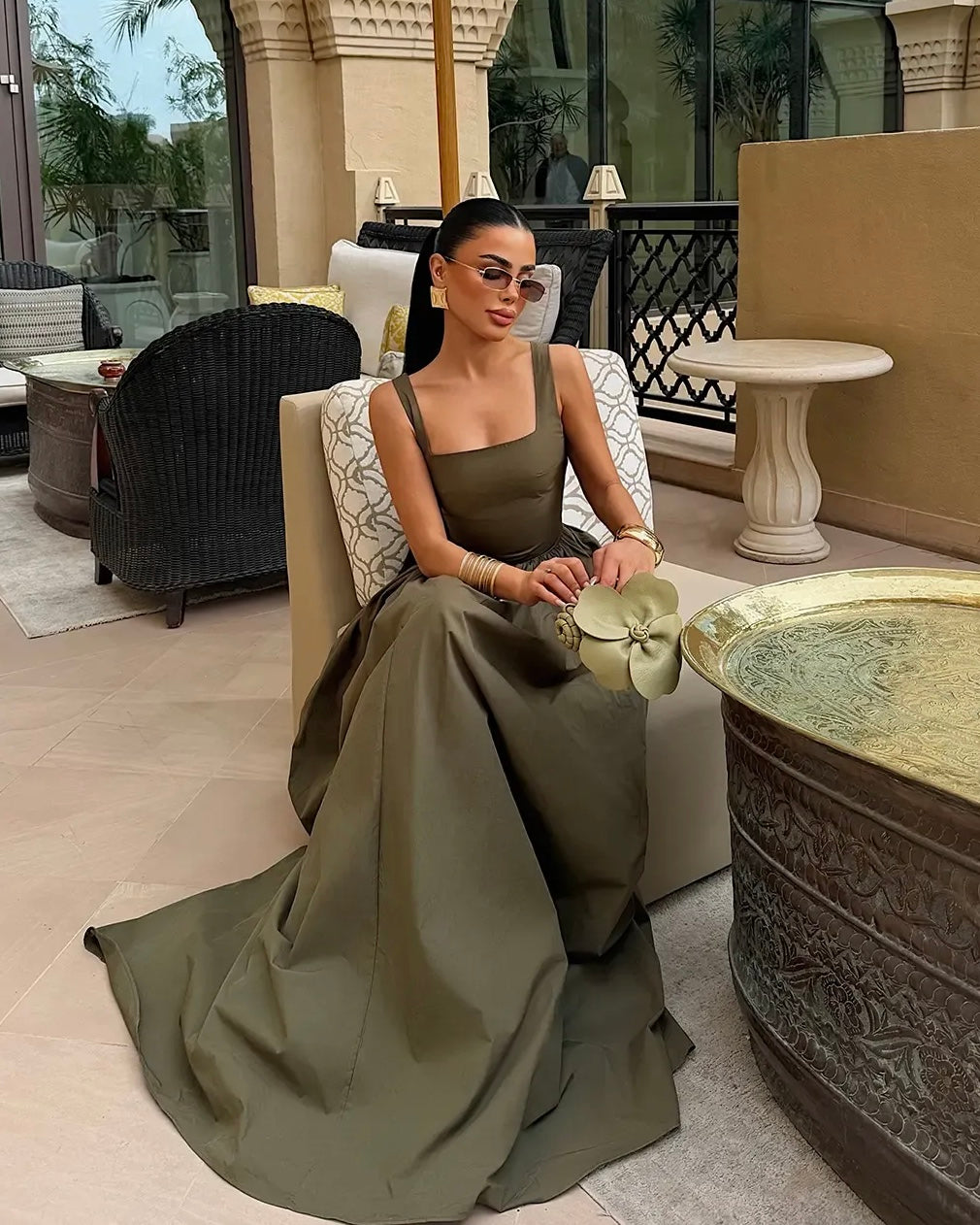 Army Green Maxi Dress