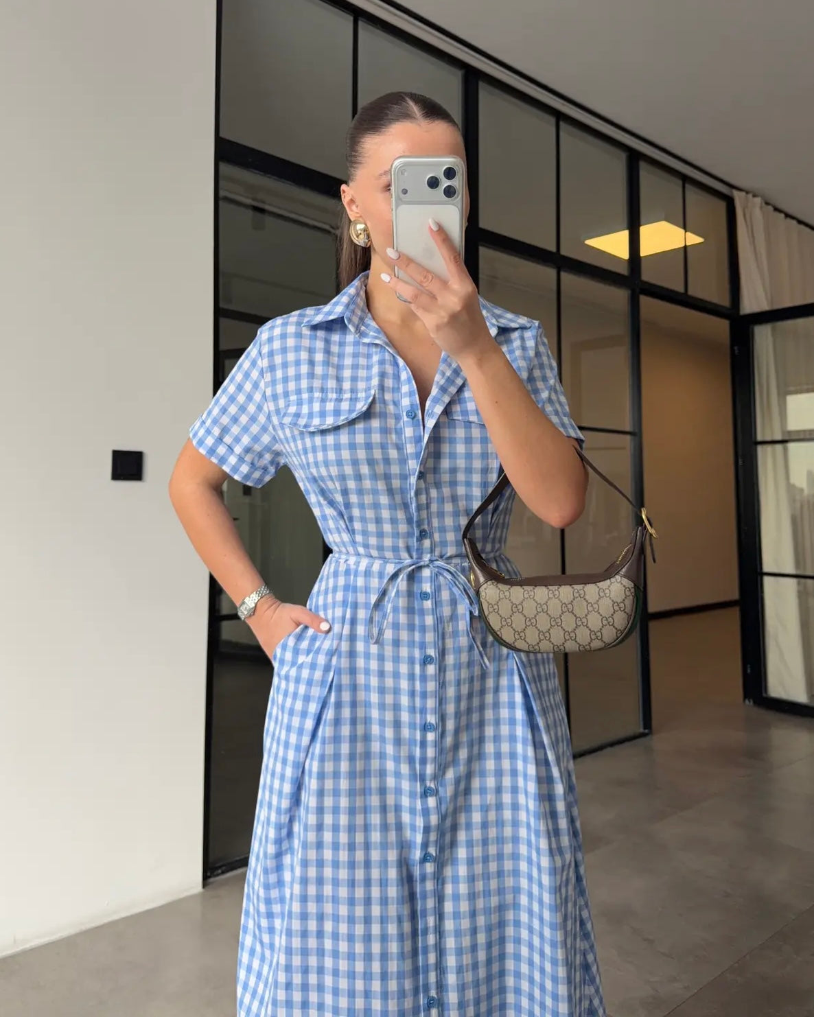 Blue Checkered Dress