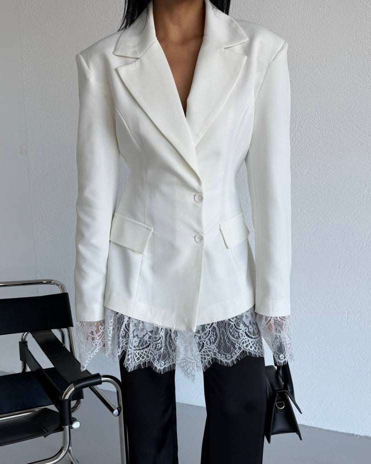White Lace Blazer