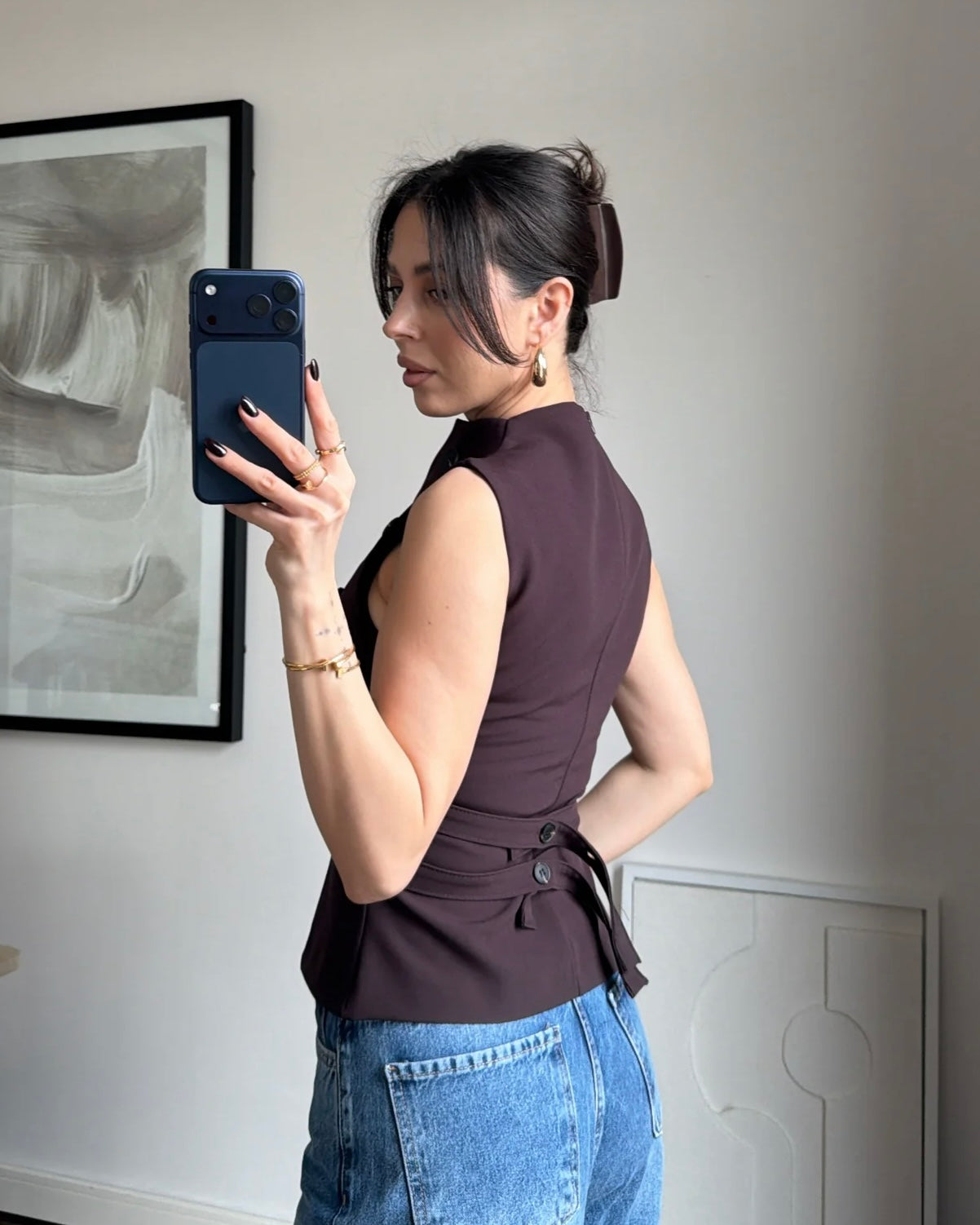 Brown Fitted Vest