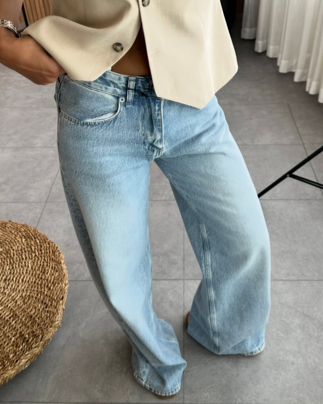 Light Blue Wide Leg Jeans