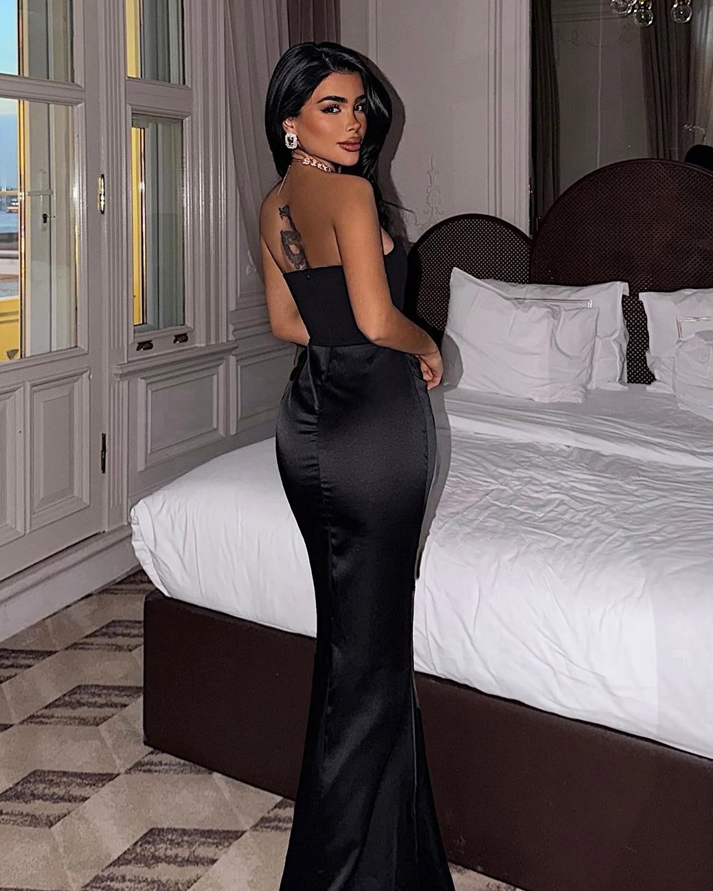 Black Satin Dress
