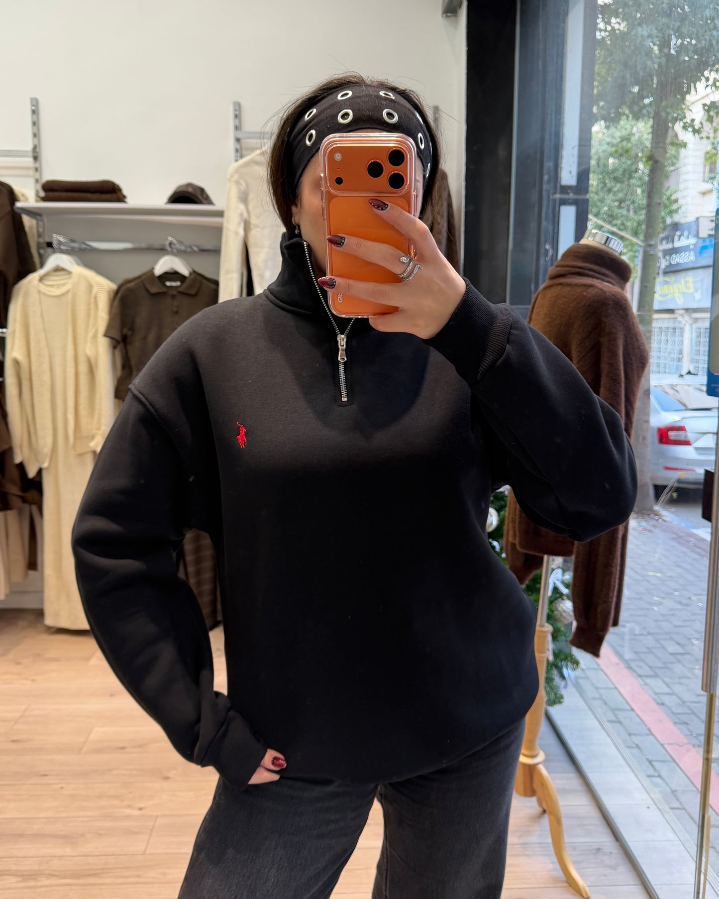 Black Polo Sweatshirt