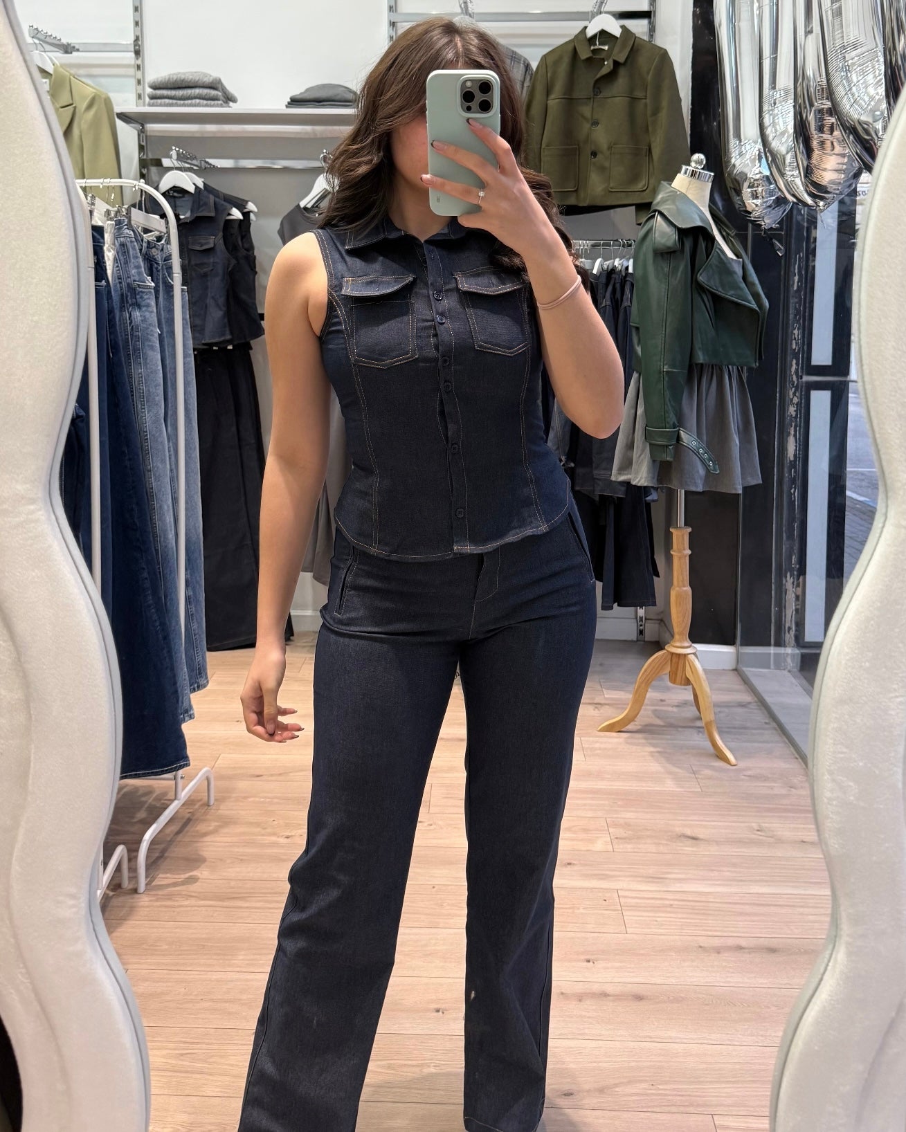 Denim Vest Set
