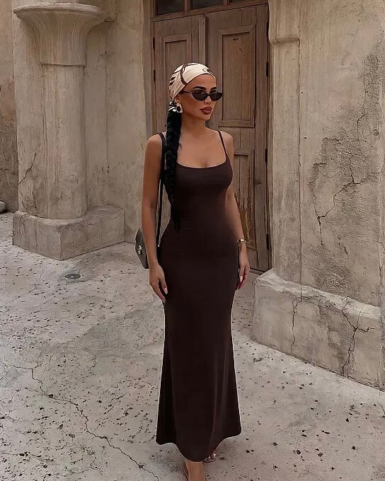 Brown Basic Dress