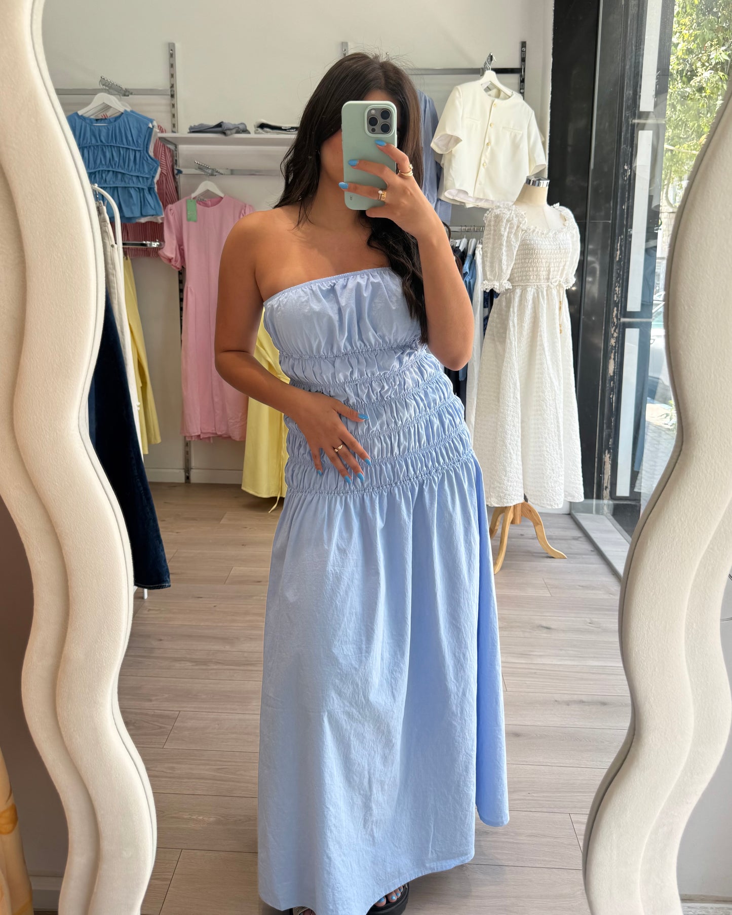 Baby Blue Waisted Dress