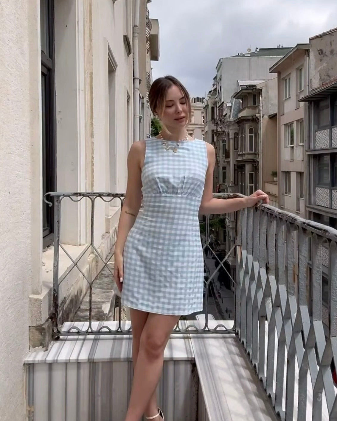 Blue Checkered Dress