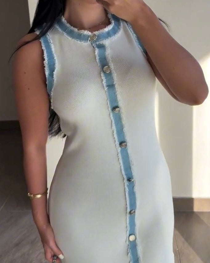 Off White & Denim Dress