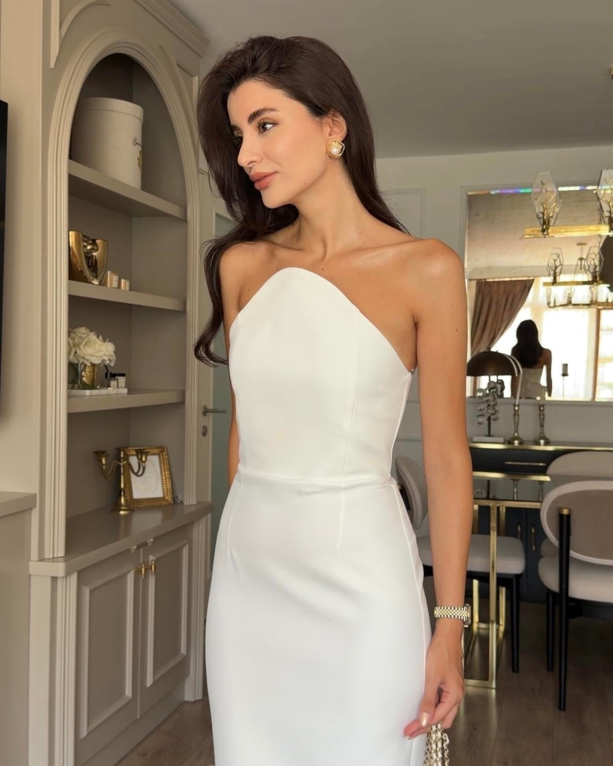 White Strapless Dress
