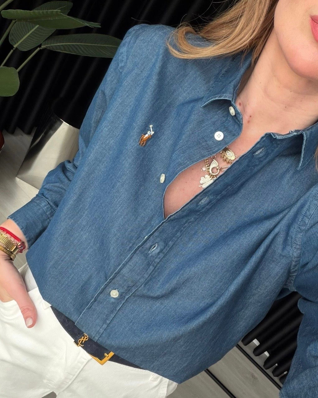 Denim Polo Shirt