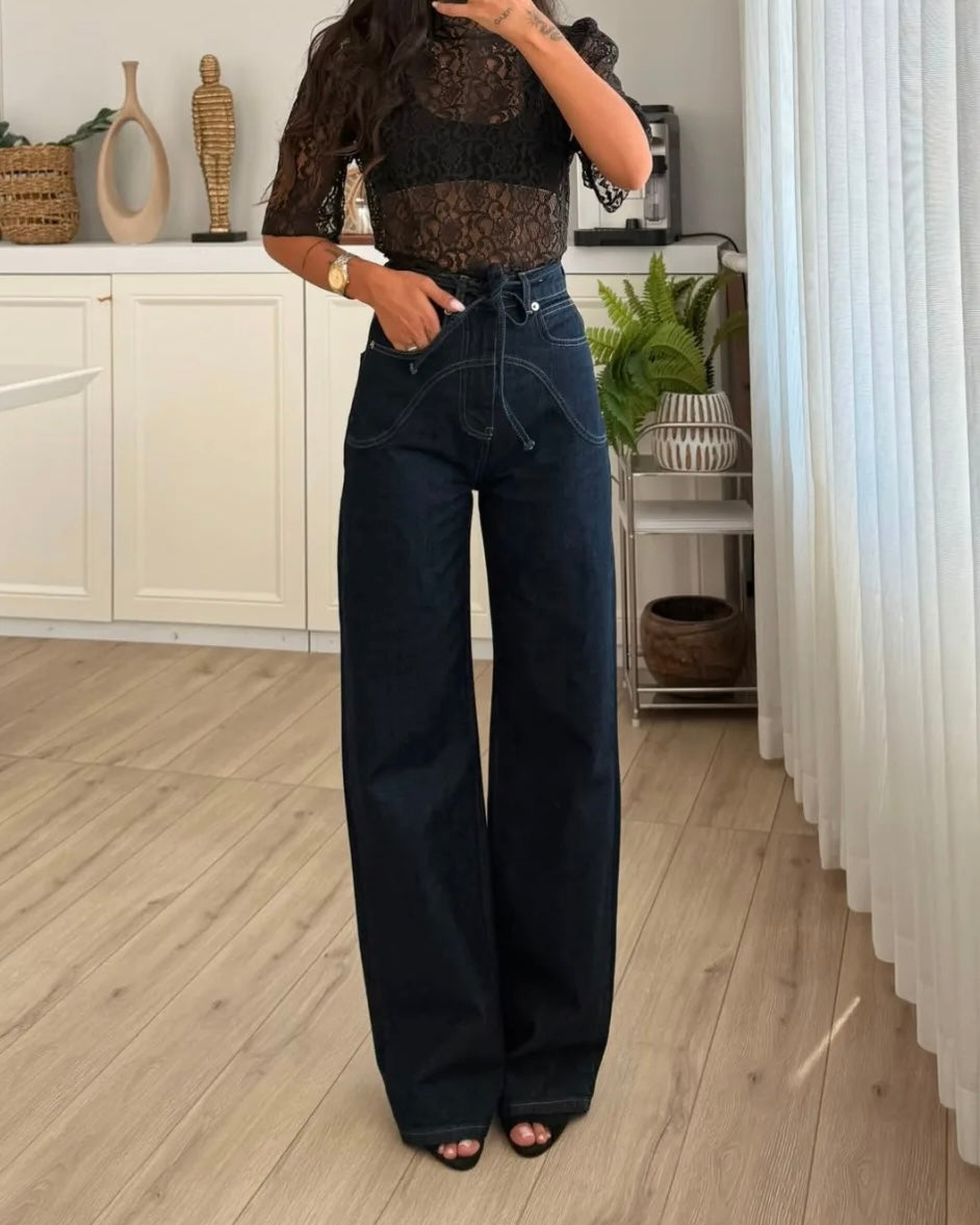 Dark Blue Jeans with Detail