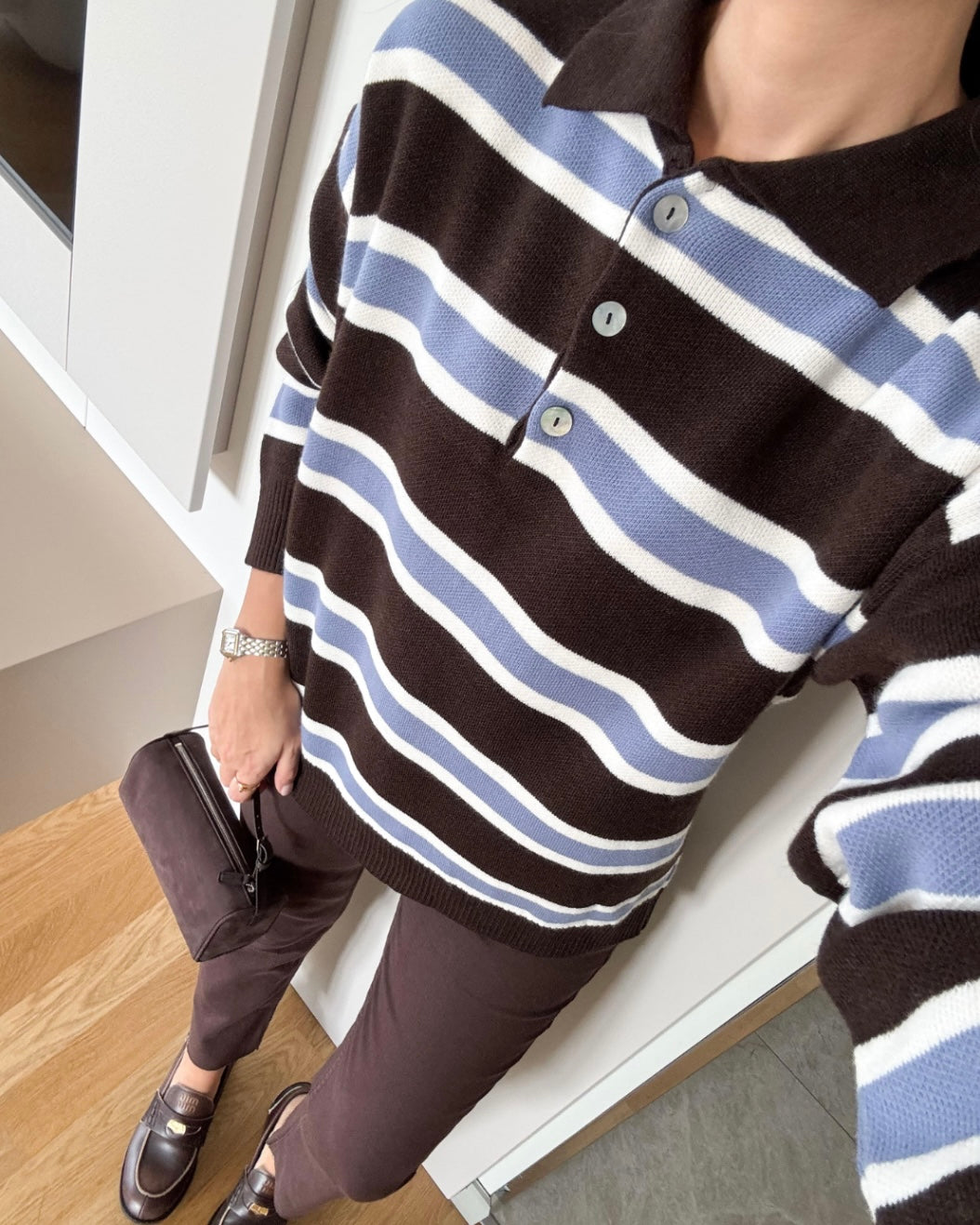 Brown & Blue Striped Sweater