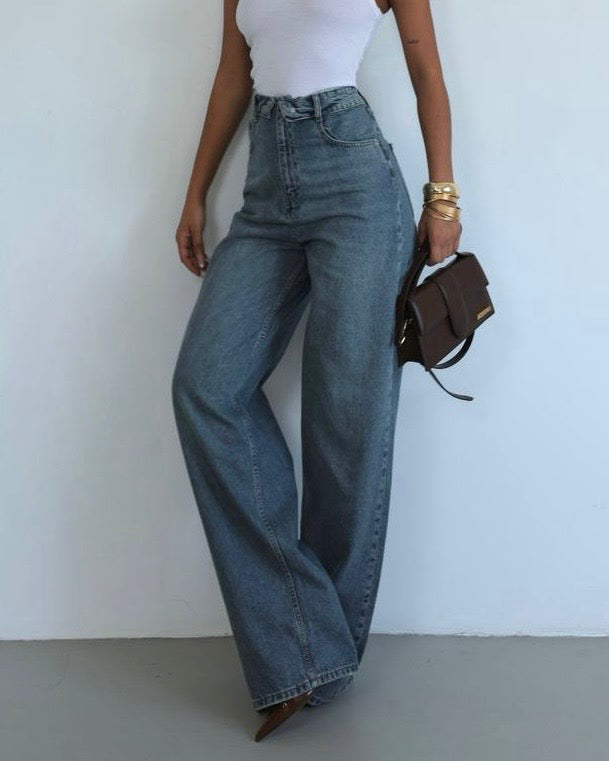 Fold-Over Waist Jeans
