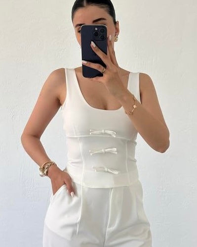 White Bow Top