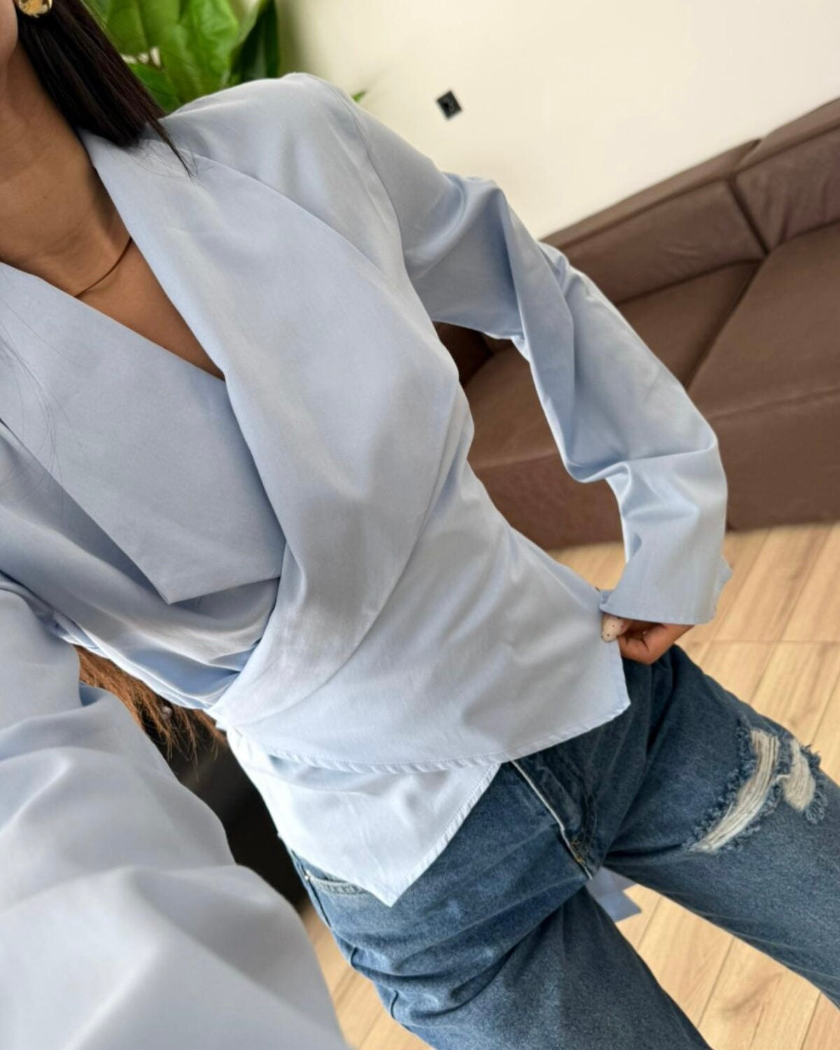 Blue Tied Shirt
