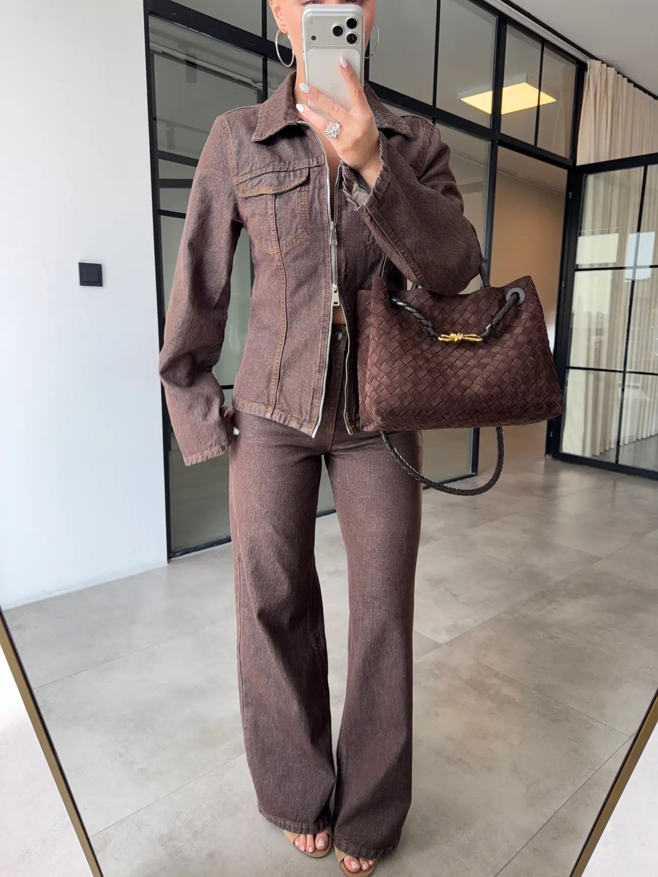 Brown Denim Set