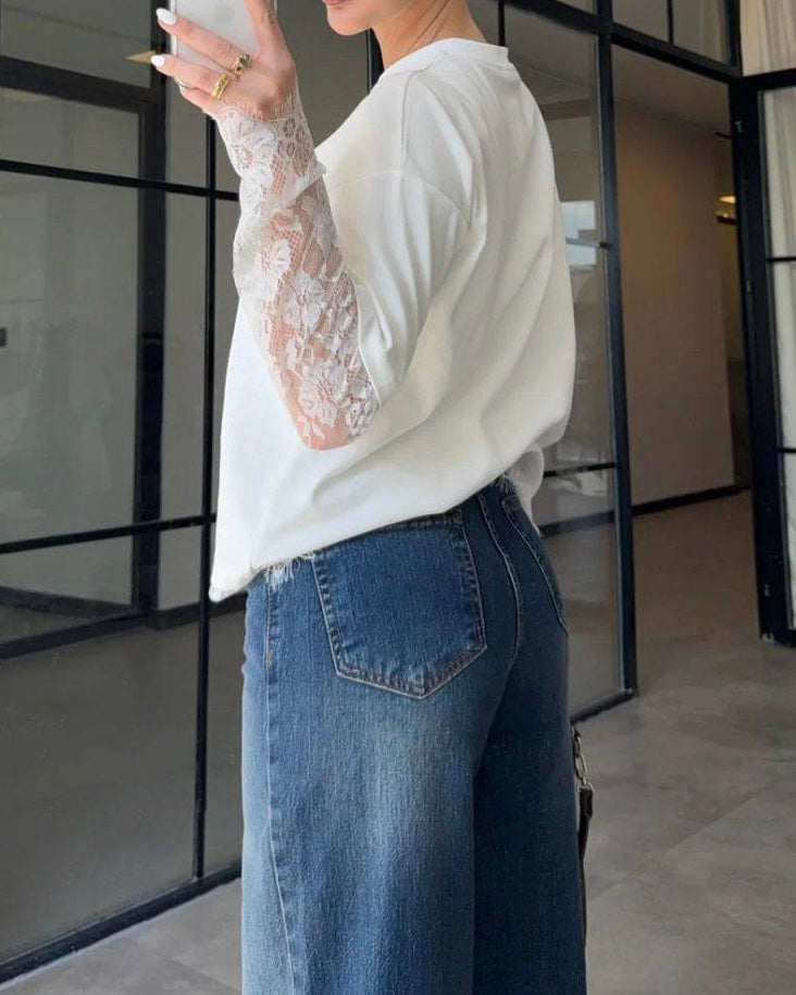 Blue Wide Leg Jeans