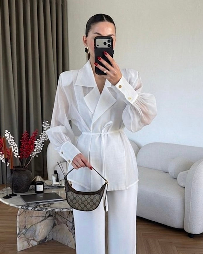 White Chiffon Shirt