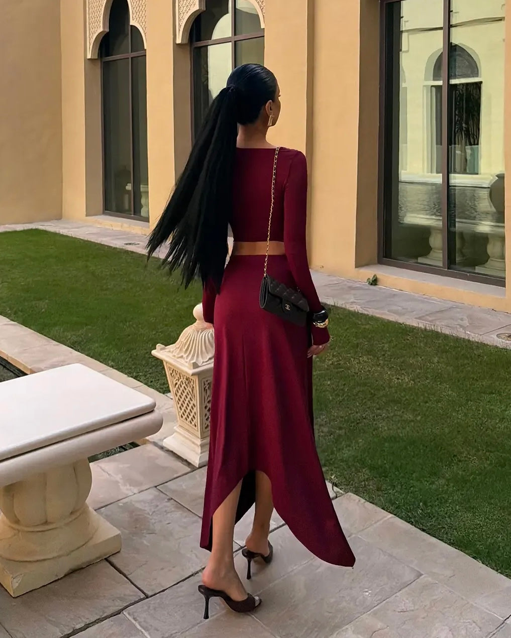 Burgundy Skirt Set
