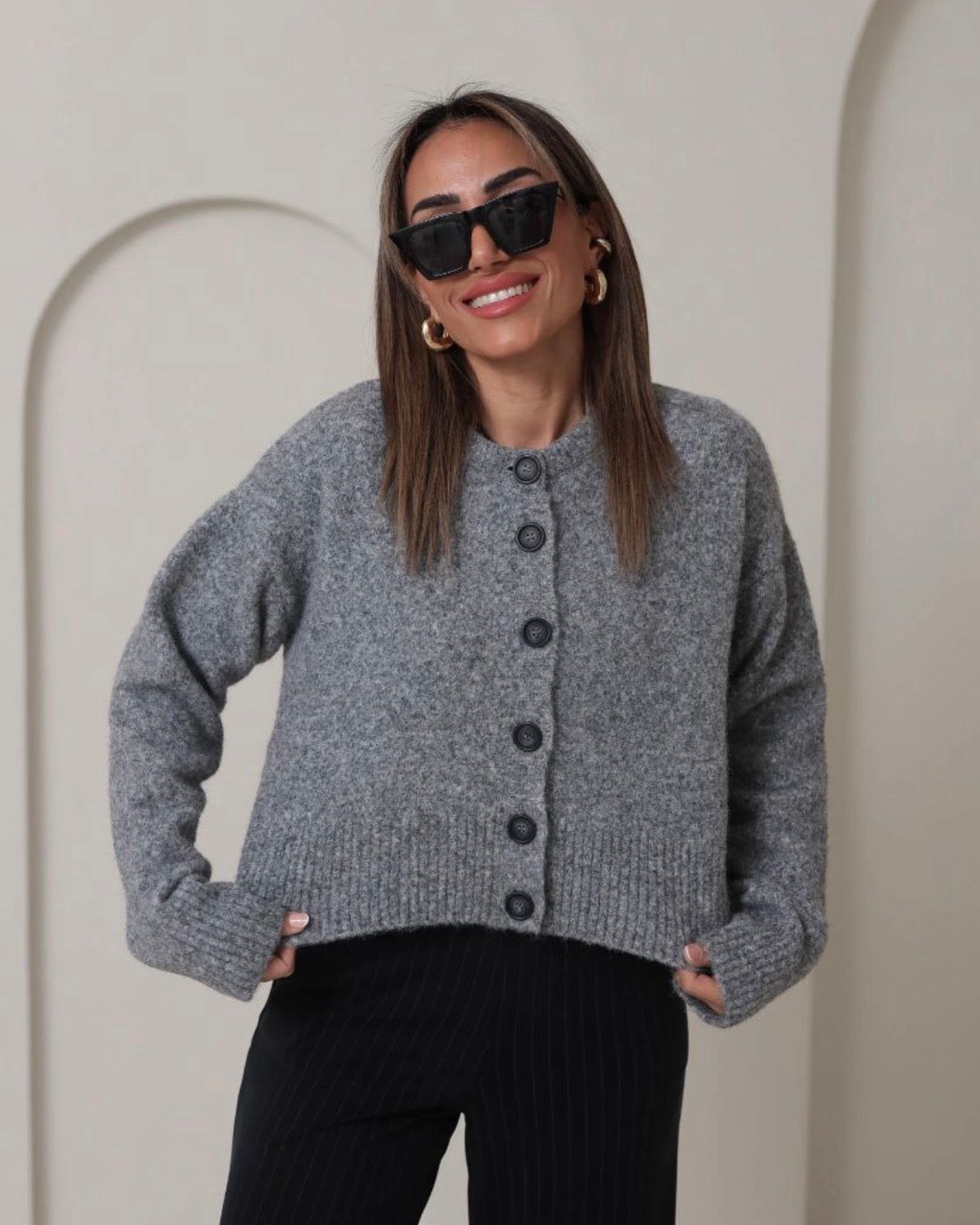 Grey Basic Cardigan