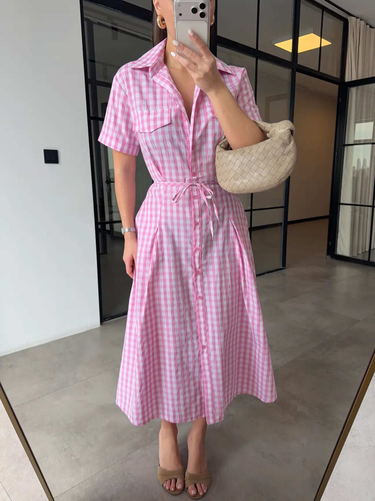Pink Checkered Dress