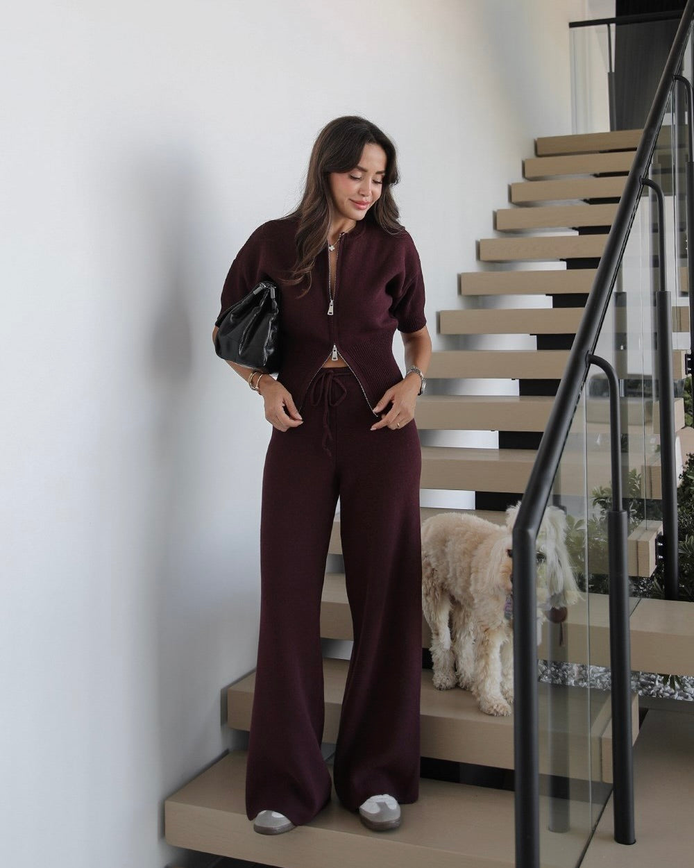 Burgundy Knitted Set