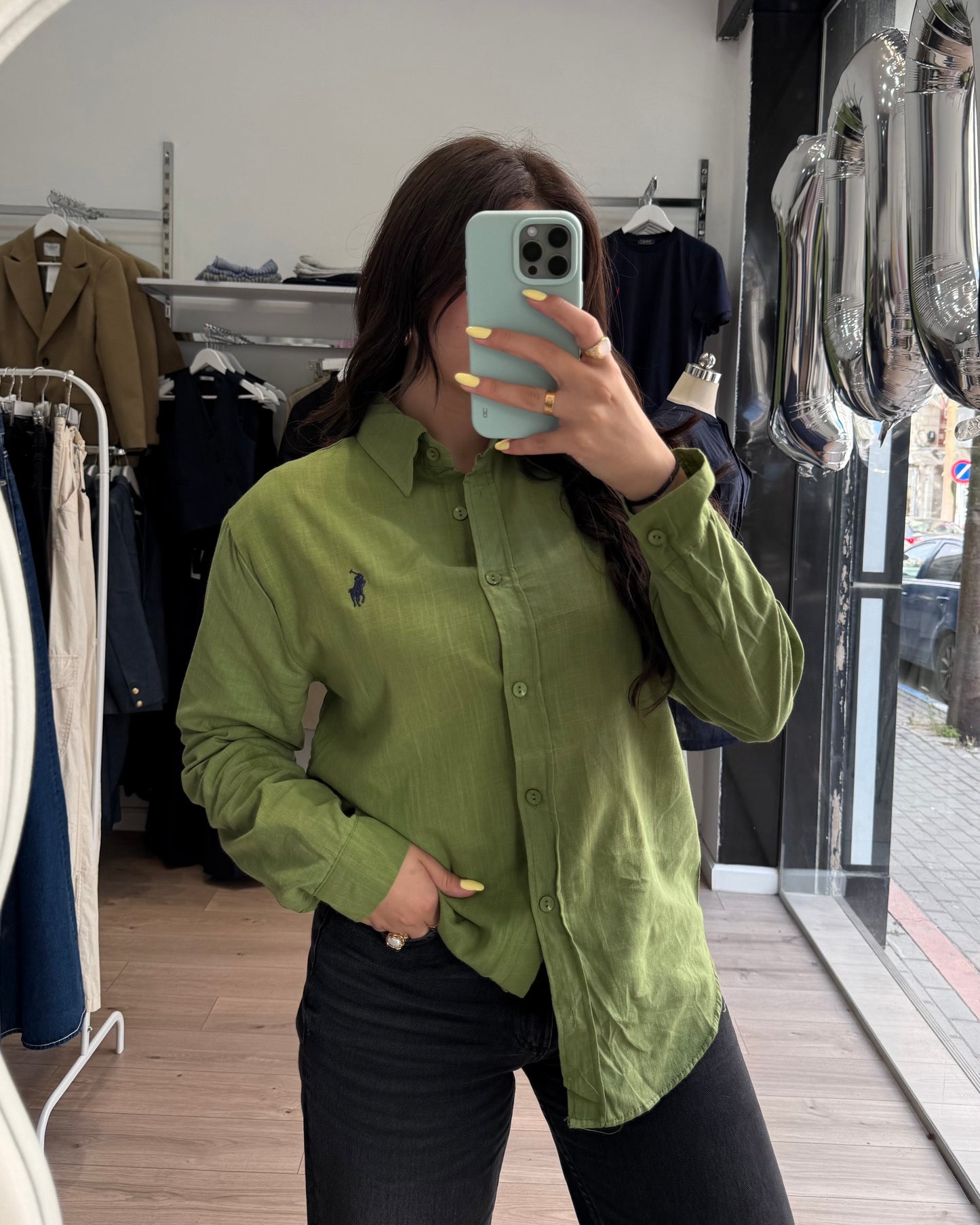 Green Polo Buttoned Shirt